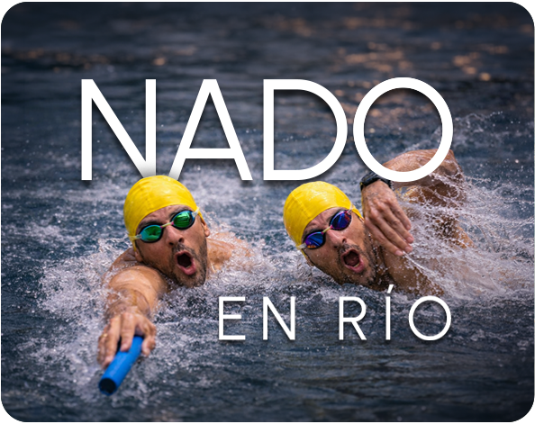 nado con relevos en rio en las estacas